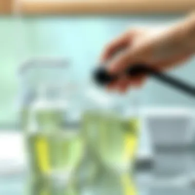 Step-by-step application of a glass cleaning mixture.