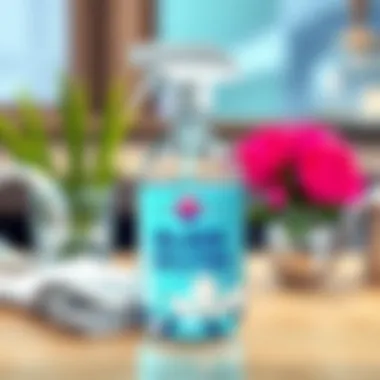 Innovative glass cleaning solution in a clear container.