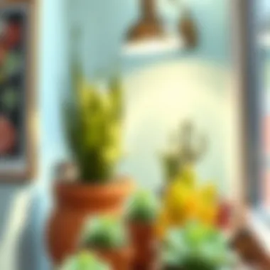 A well-lit indoor environment that highlights the light requirements for healthy succulents.