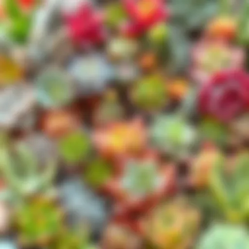 A vibrant collection of various succulent plants showcasing their unique shapes and colors.