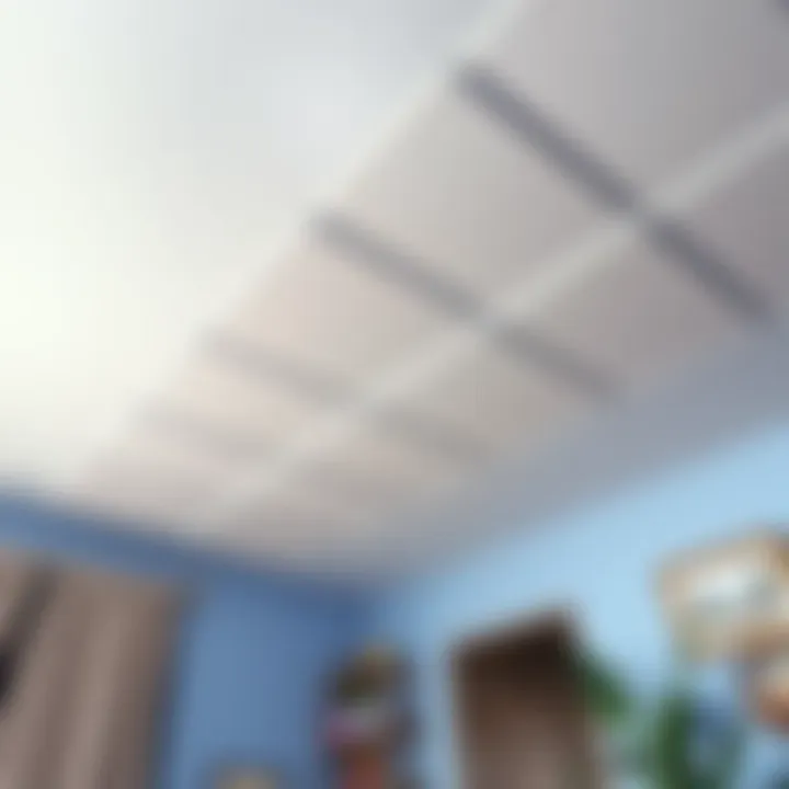 Installation of soundproofing panels on ceiling