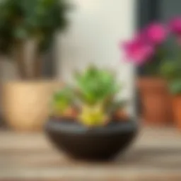 Vibrant succulent plant in an aesthetic pot