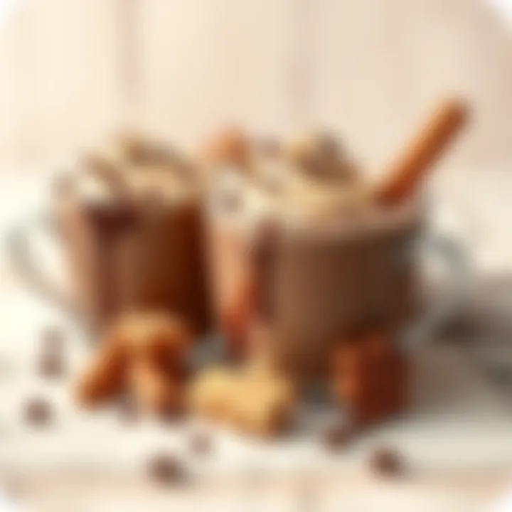 Exploring Hot Chocolate Variations An assortment of hot chocolate variations with unique toppings and flavors