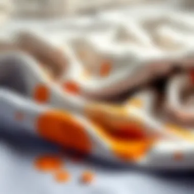 Different fabrics affected by grass stains