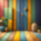 Colorful wooden panels ready for varnishing