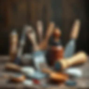 Varied tools and materials for varnish application