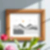 Elegant wooden wall frame displaying artwork