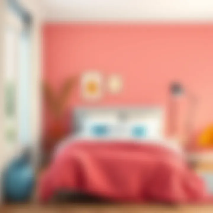 A vibrant color palette showcasing various bedding and wall colors
